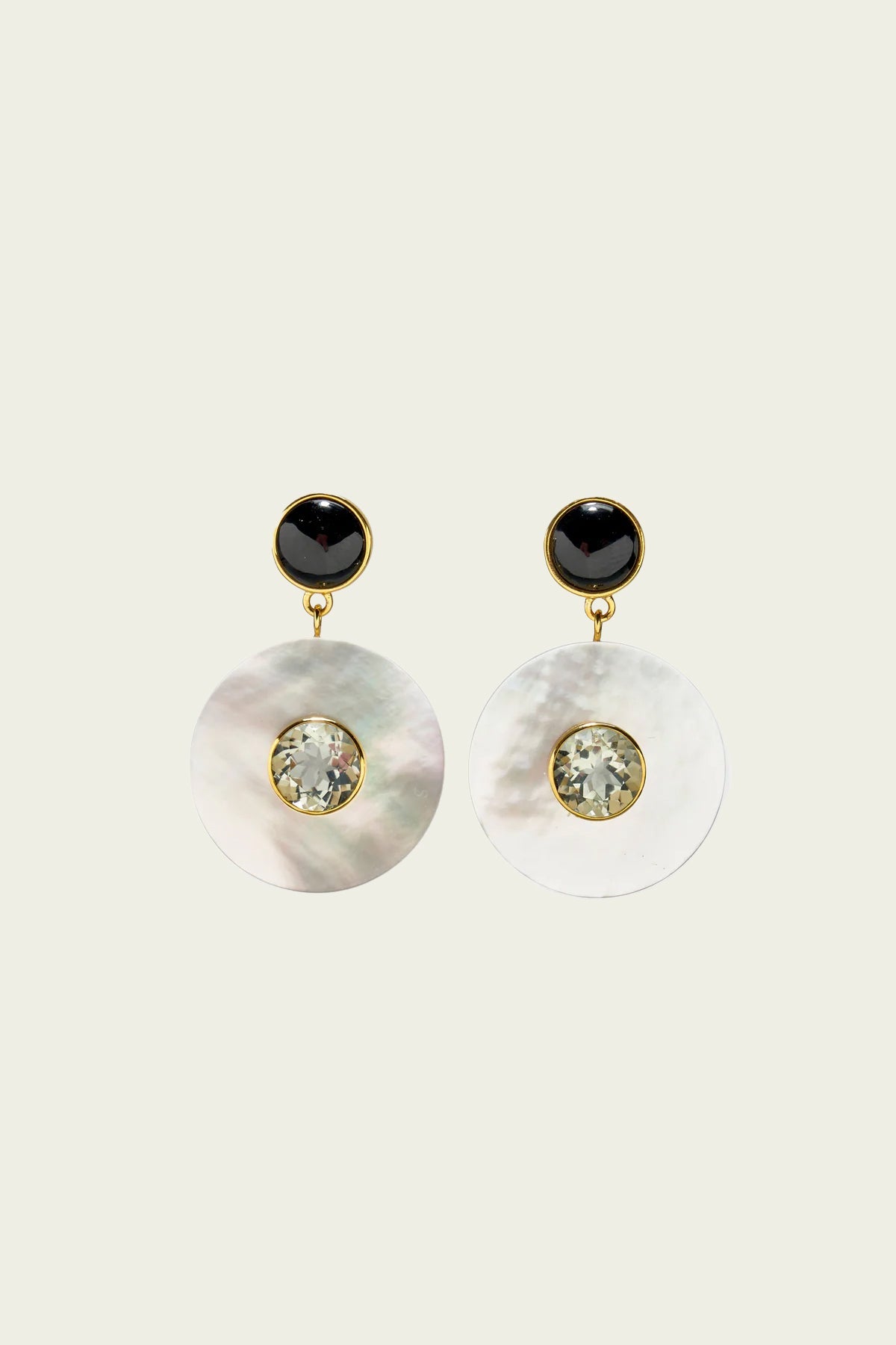 Taj Disc Earrings in Mother - of - Pearl - shop - olivia.com