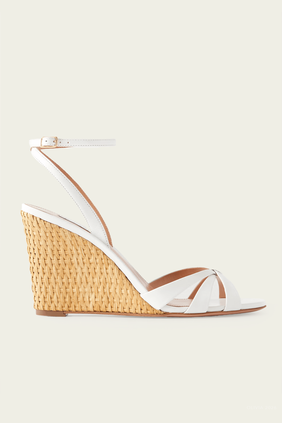 Tati Wedge 85 in Optic White - shop - olivia.com