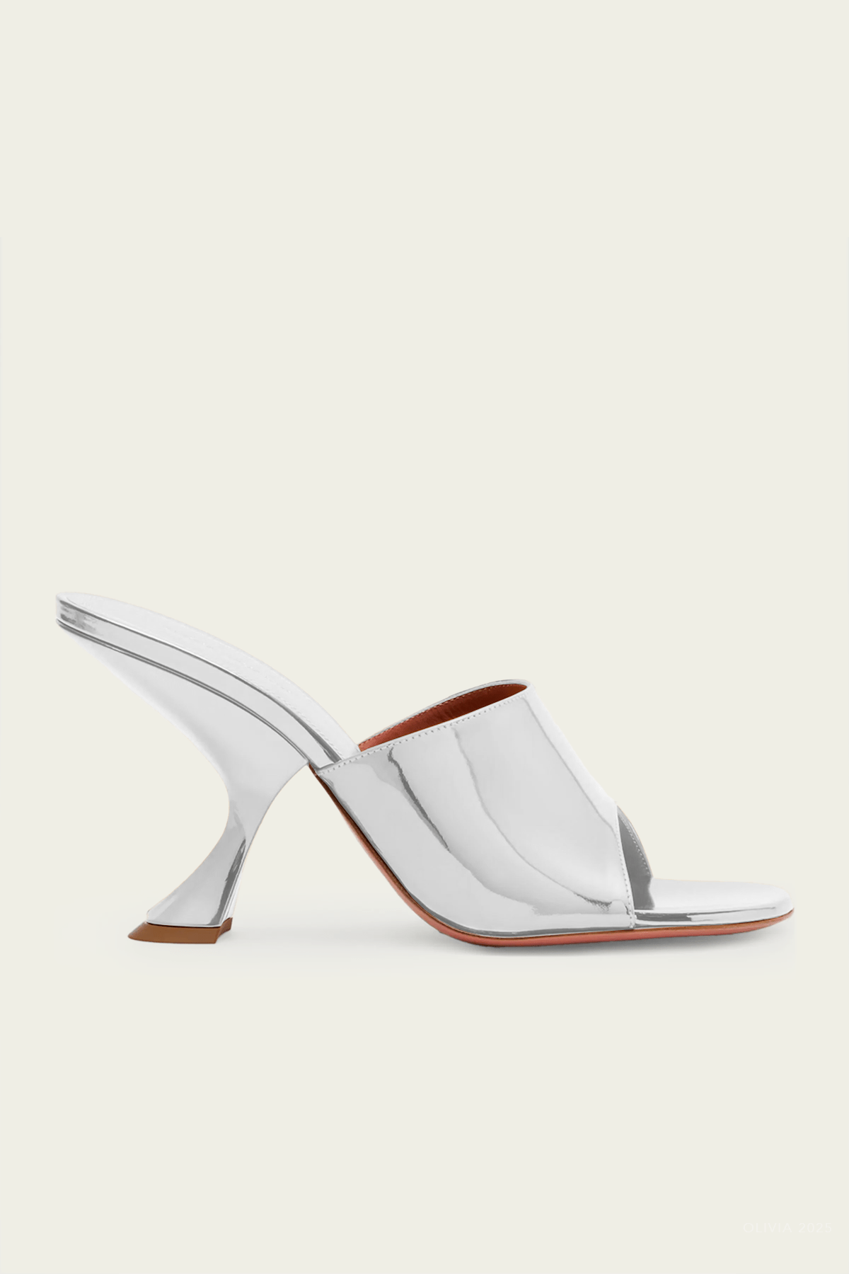 Taylor Slipper 90 in Silver Mirror - shop - olivia.com