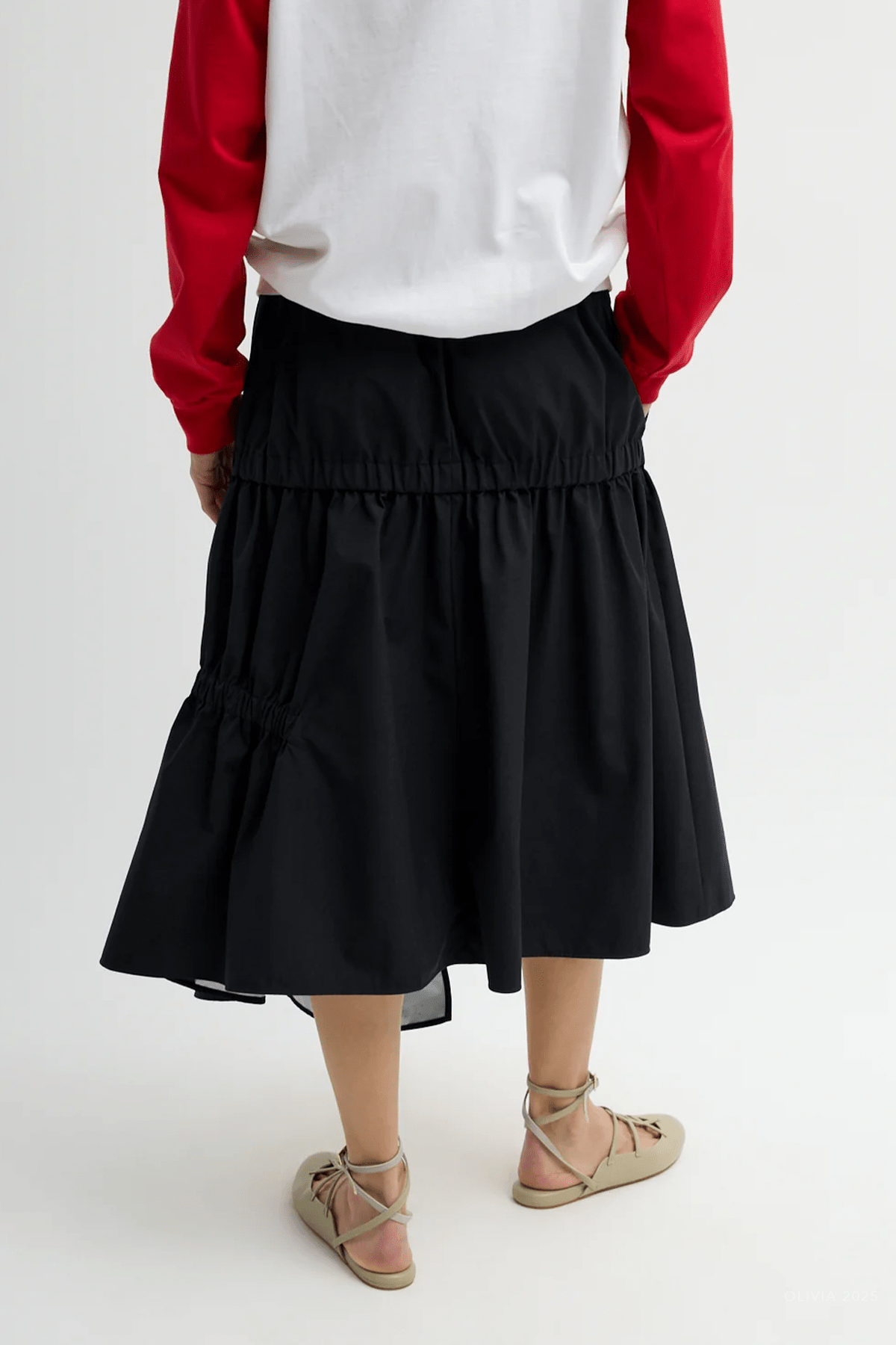 Tech Suiting Asymmetrical Skirt in Black - shop - olivia.com