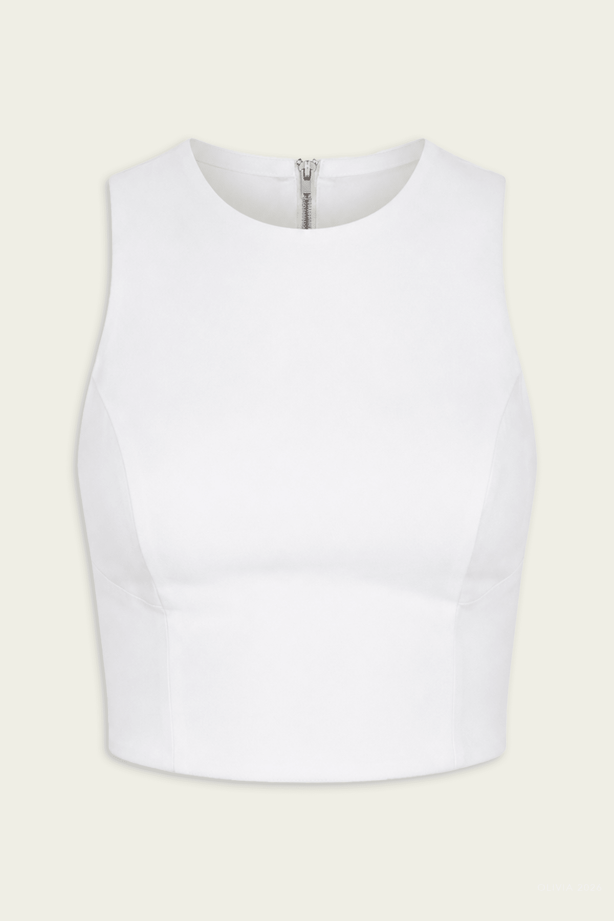 Tessa Crop Top in White - shop-olivia.com