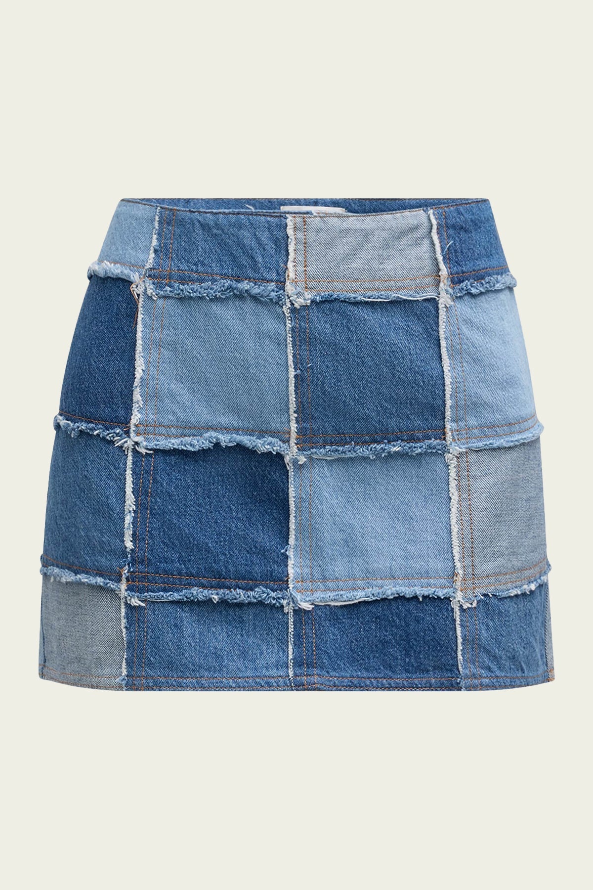 The 70's Patchwork Mini Skirt in Road Trip - shop-olivia.com