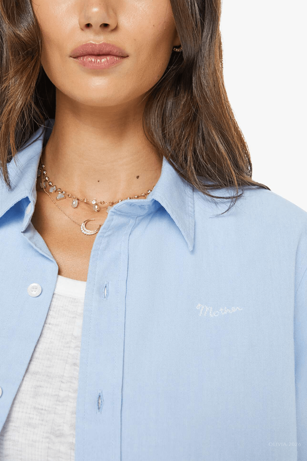 The Bestie Shirt in Light Blue - shop-olivia.com