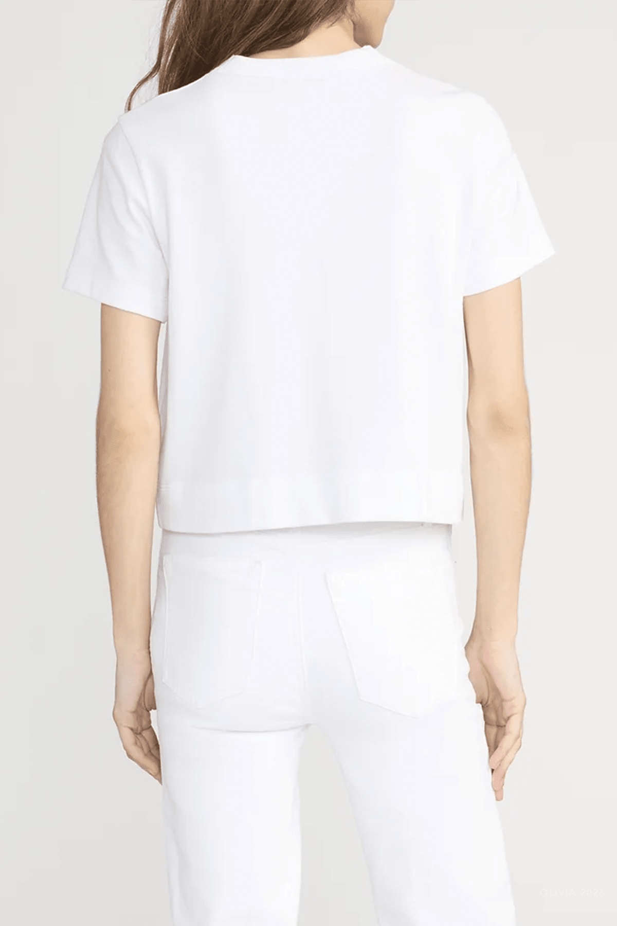 The Boxy Tee in White - shop - olivia.com