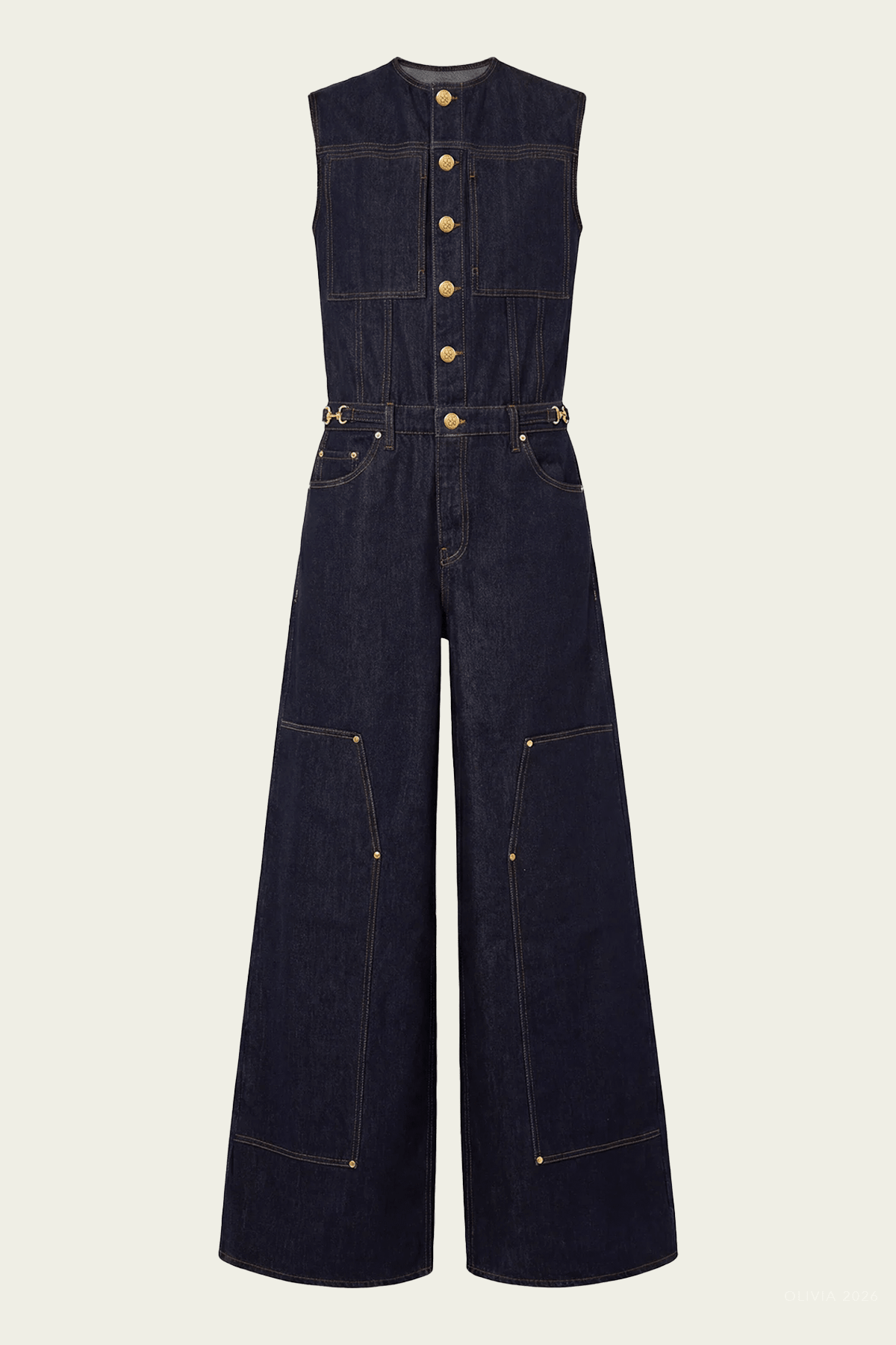 The Esme Denim Jumpsuit in Tigris - shop-olivia.com