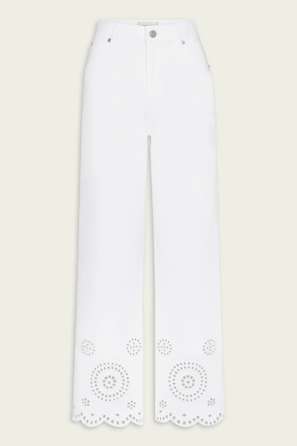 The Eyelet Flare in White - shop - olivia.com