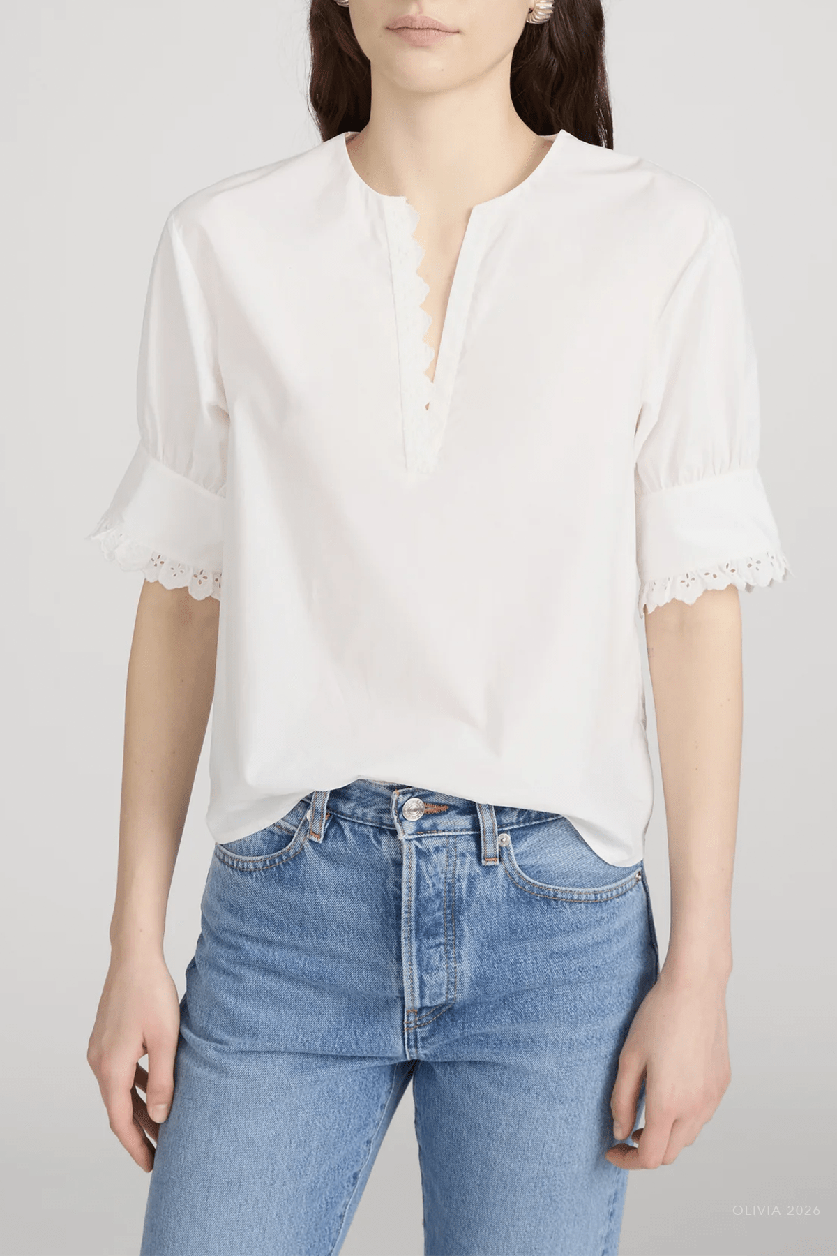 The Keepsake Popover Top in White - shop - olivia.com