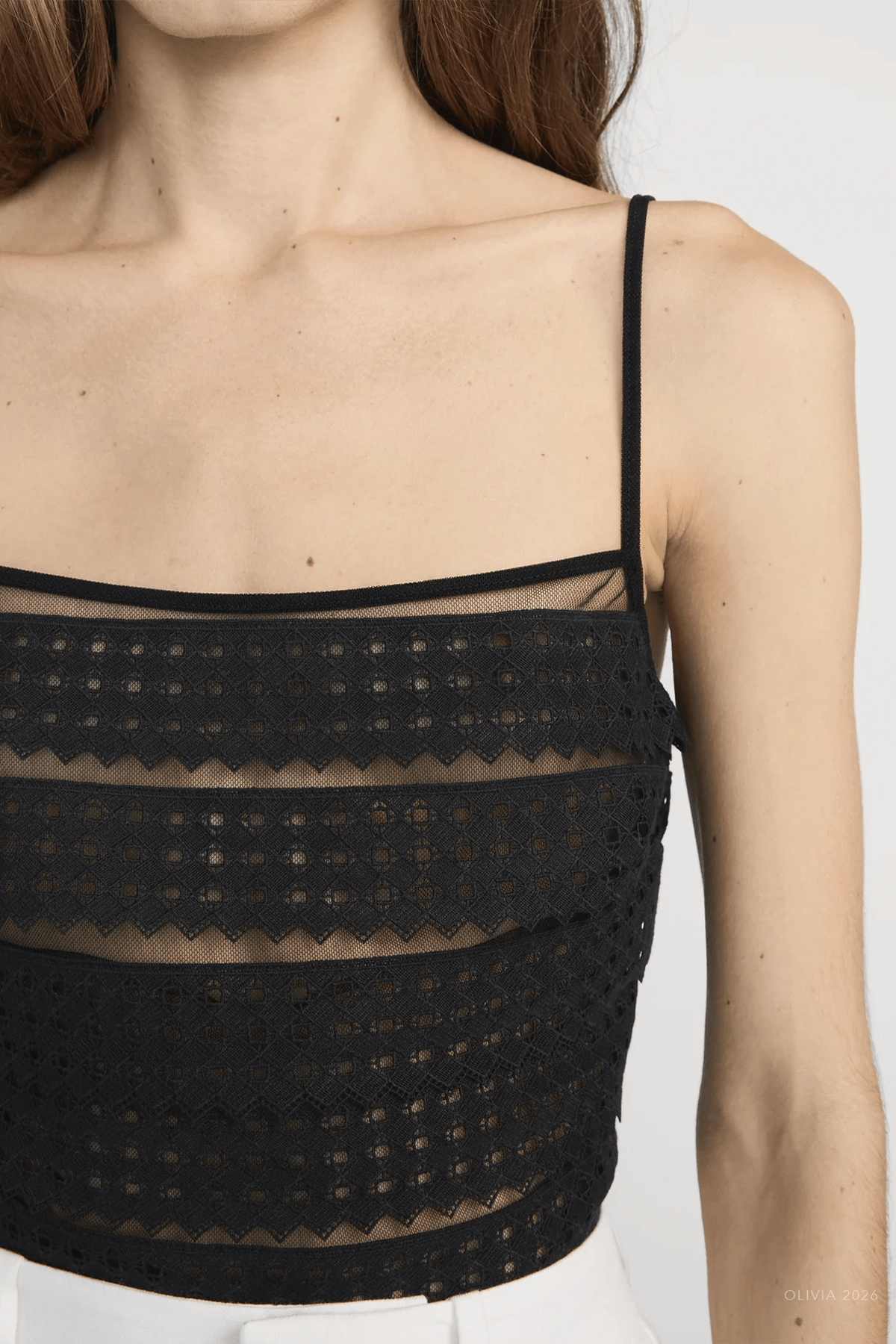 The Lattice Crochet Cami in Black - shop - olivia.com