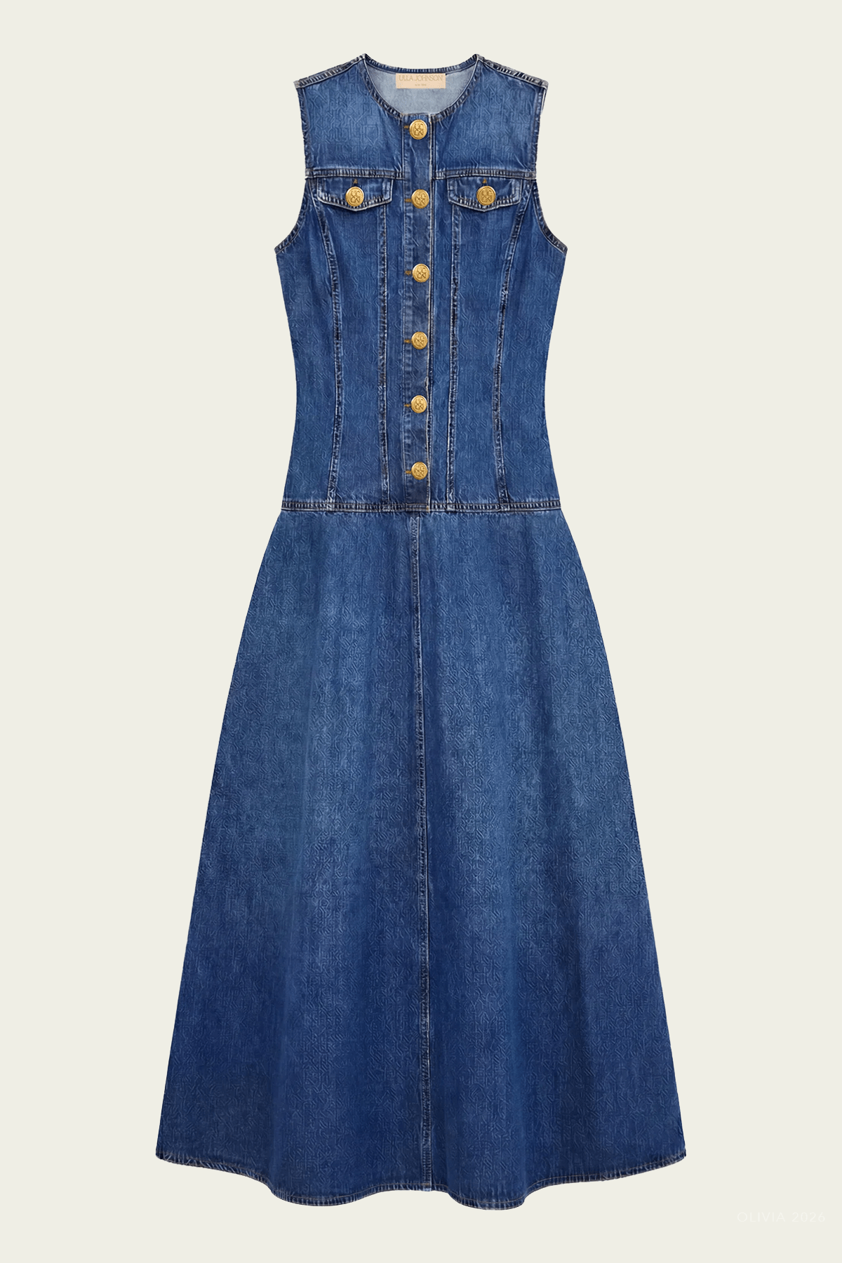 The Odella Denim Dress in Nile - shop-olivia.com