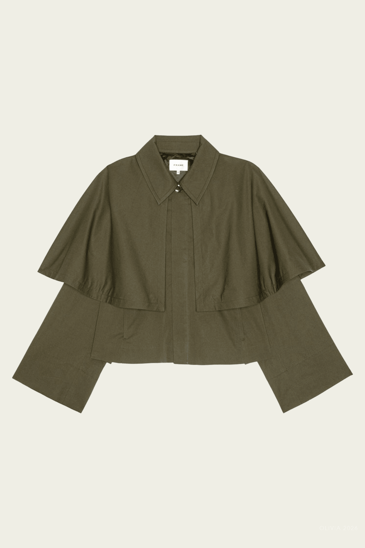 The Paddock Cape Jacket in Military Green - shop-olivia.com