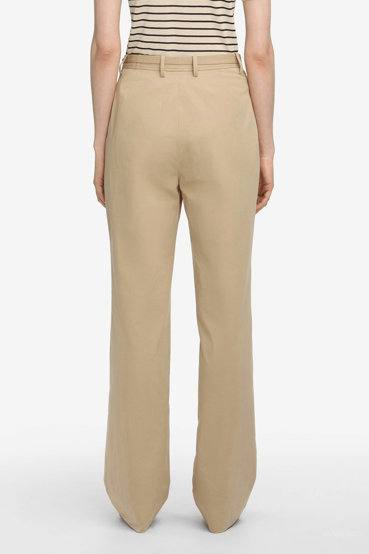 The Pleated Stilt Trouser in Light Khaki - shop - olivia.com