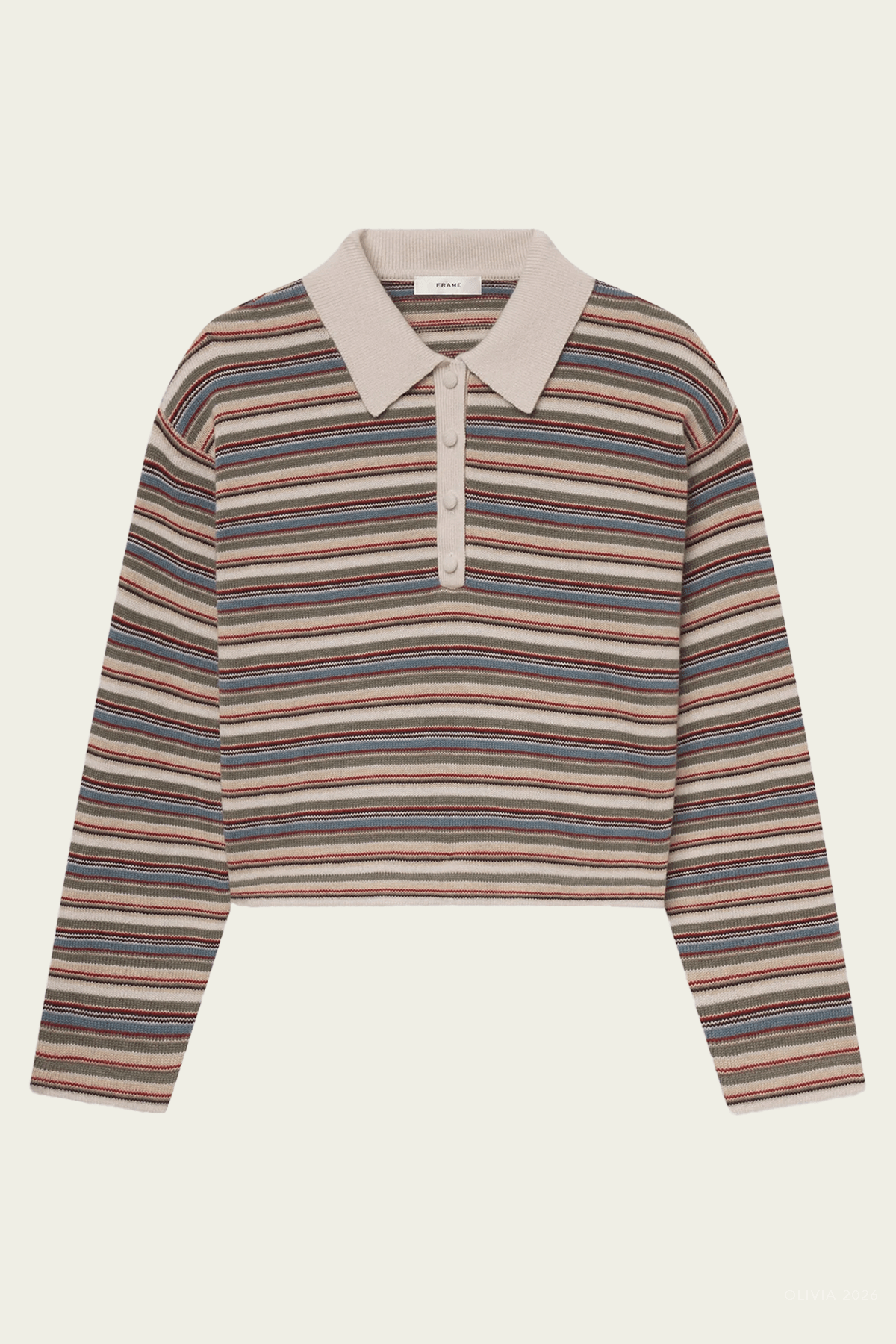 The Quad Polo in Sky Blue Multi Stripe - shop-olivia.com