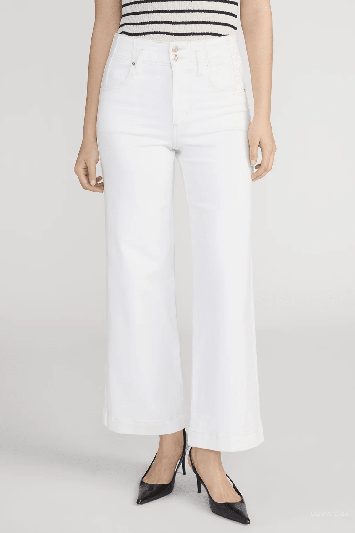 The Seamed Wide Trouser Crop in Au Natural Clean - shop - olivia.com