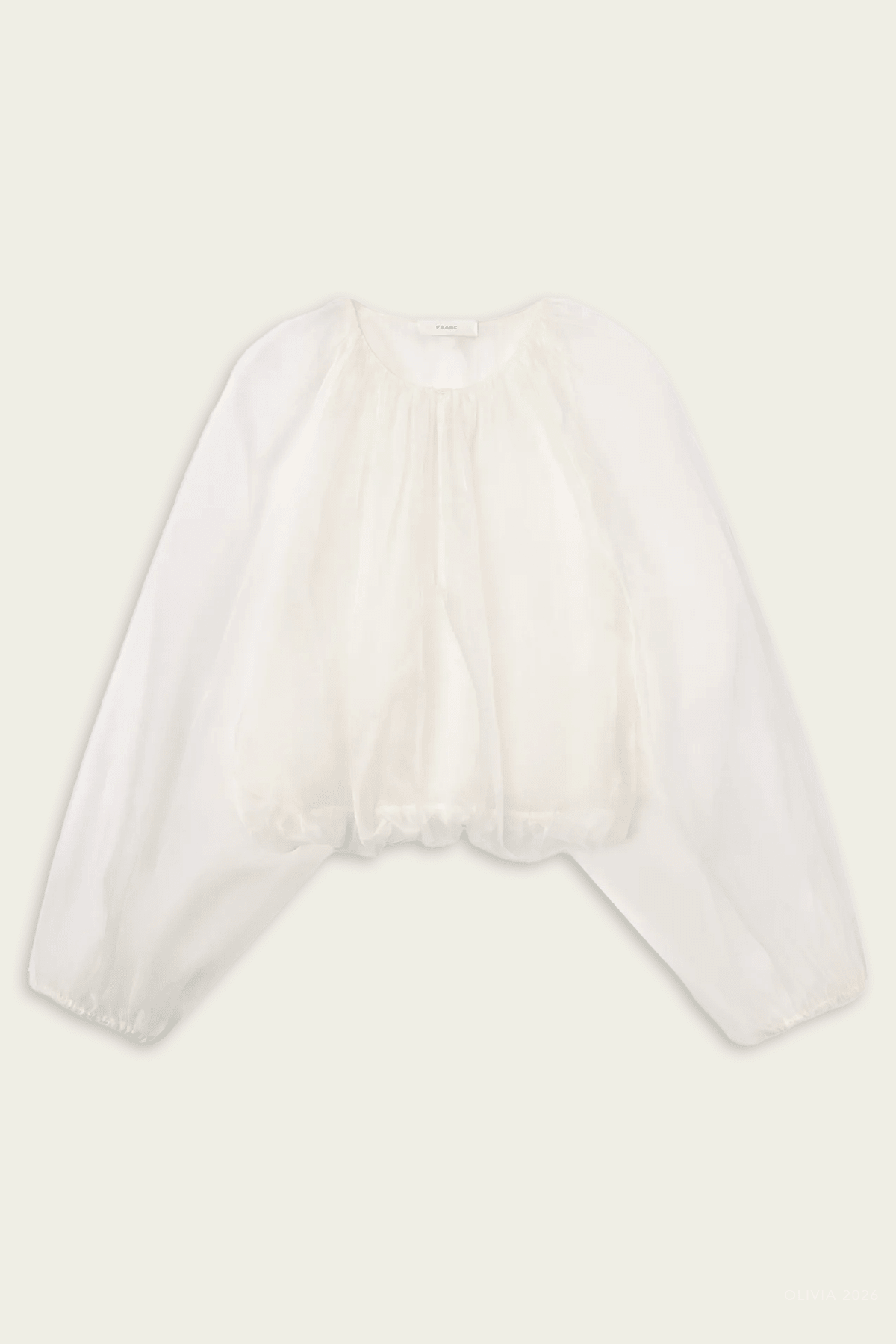 The Sheer Balloon Blouse in Cream - shop - olivia.com