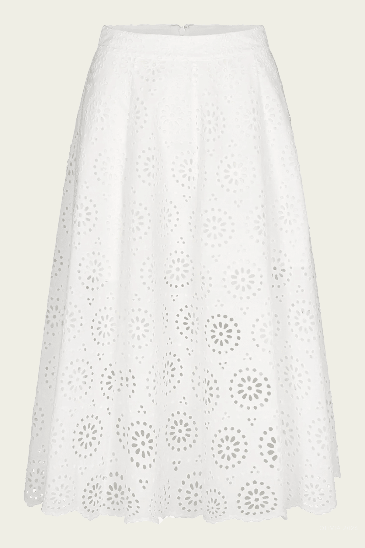 The Solstice Eyelet Skirt in White - shop - olivia.com