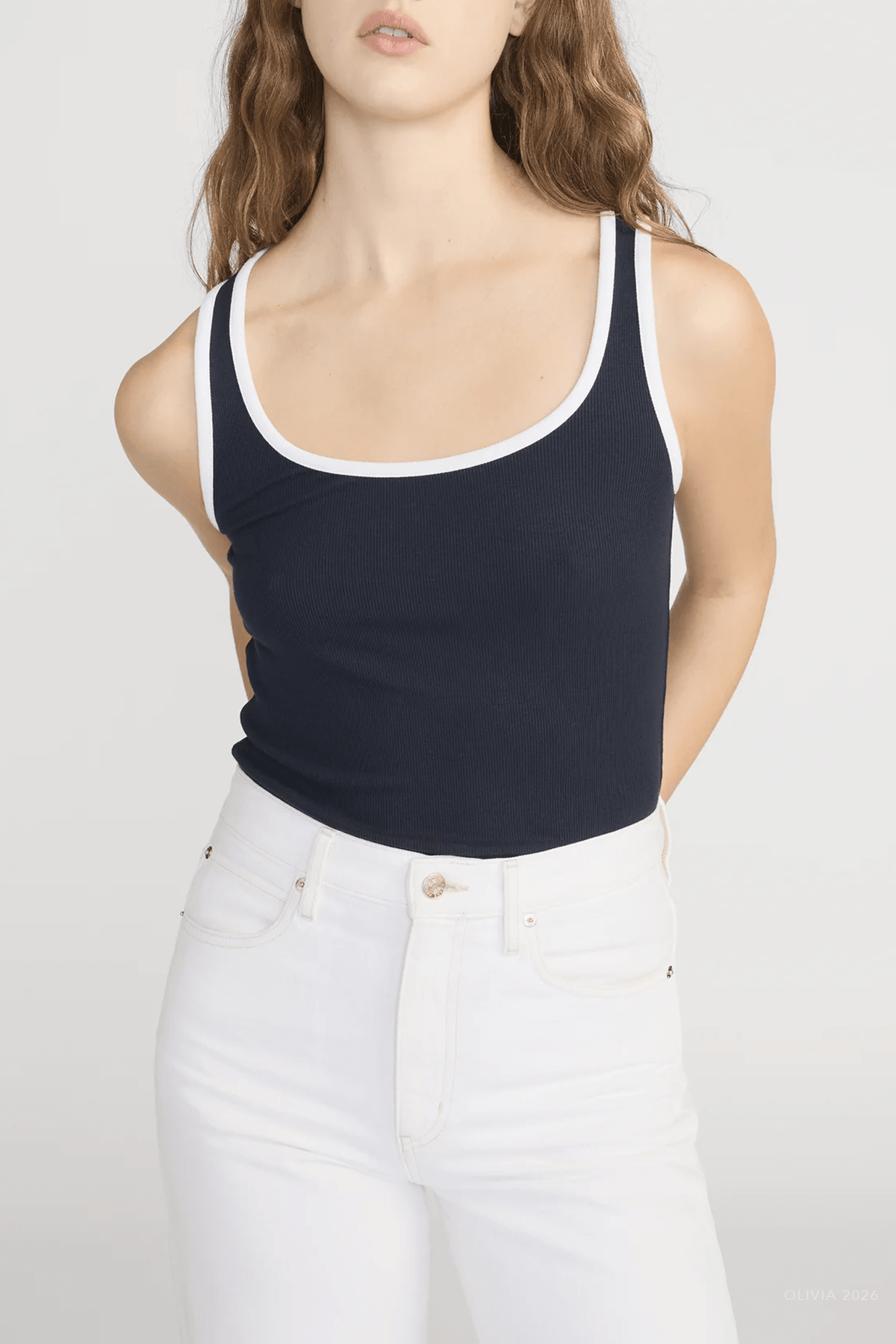 The Sporty Tank in Navy - shop - olivia.com