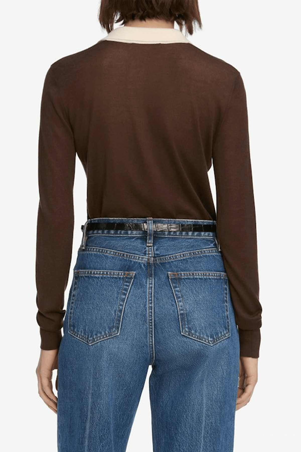 The Two Tone Polo in Coffee Multi - shop - olivia.com