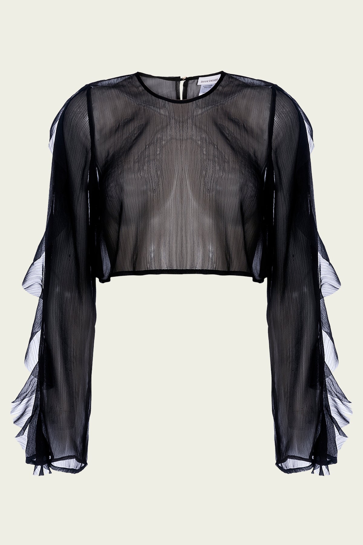 Thoma Cropped Shirt in Black - shop-olivia.com