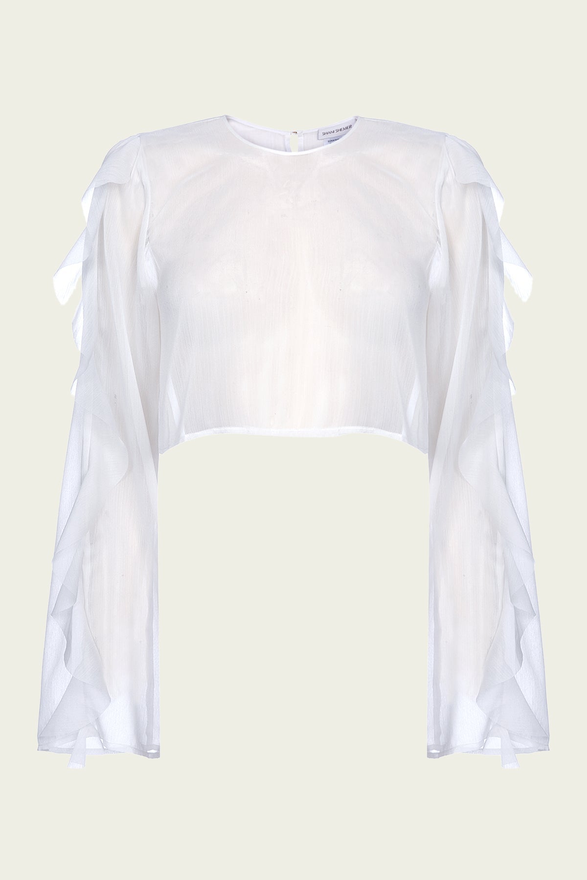 Thoma Cropped Shirt in Cream - shop-olivia.com