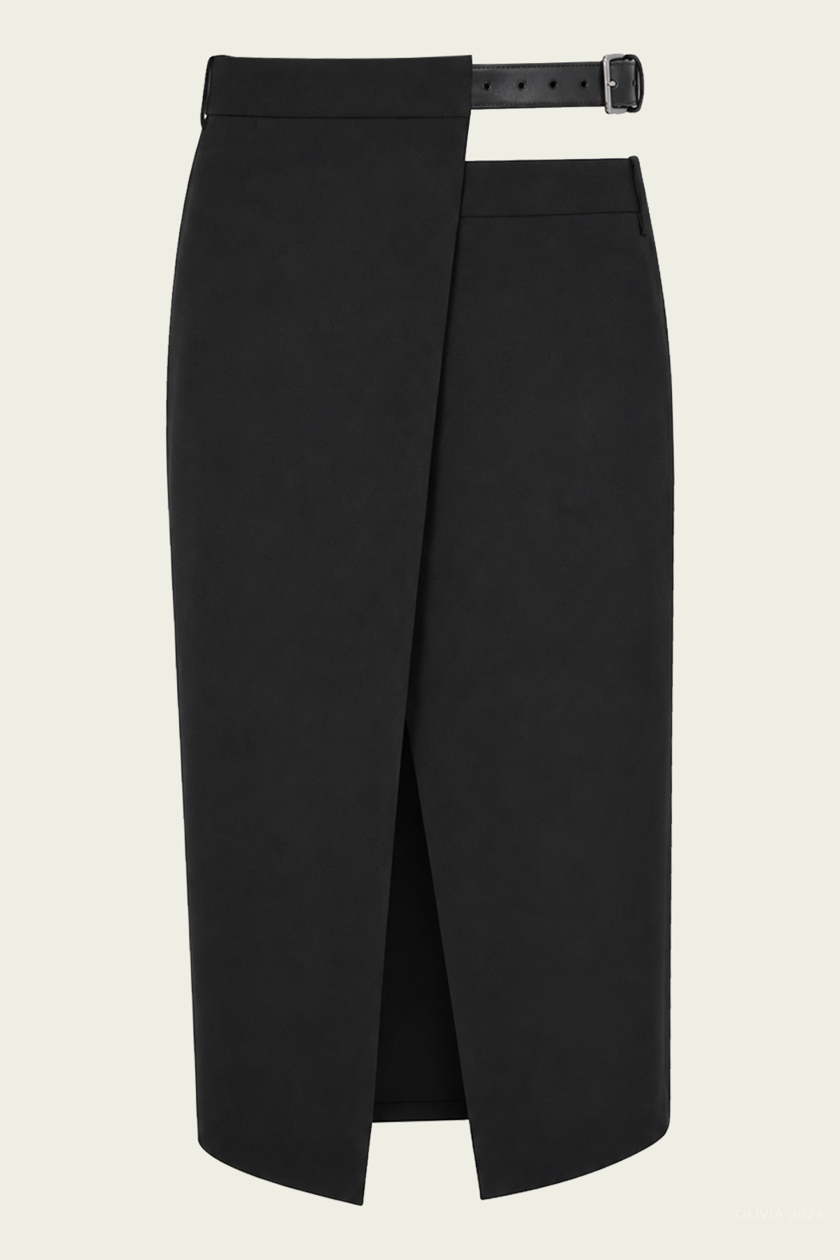 Gossamer Plain Weave Double Apron Skirt in Black