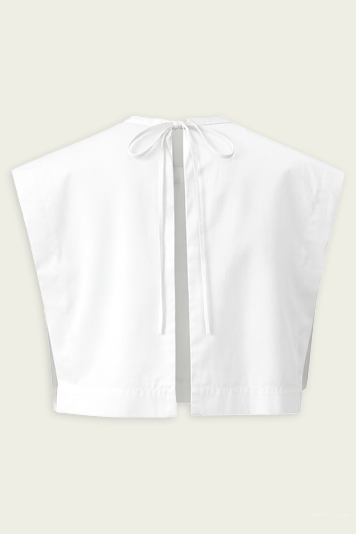 Compact Eco Poplin Cropped Square Top in White