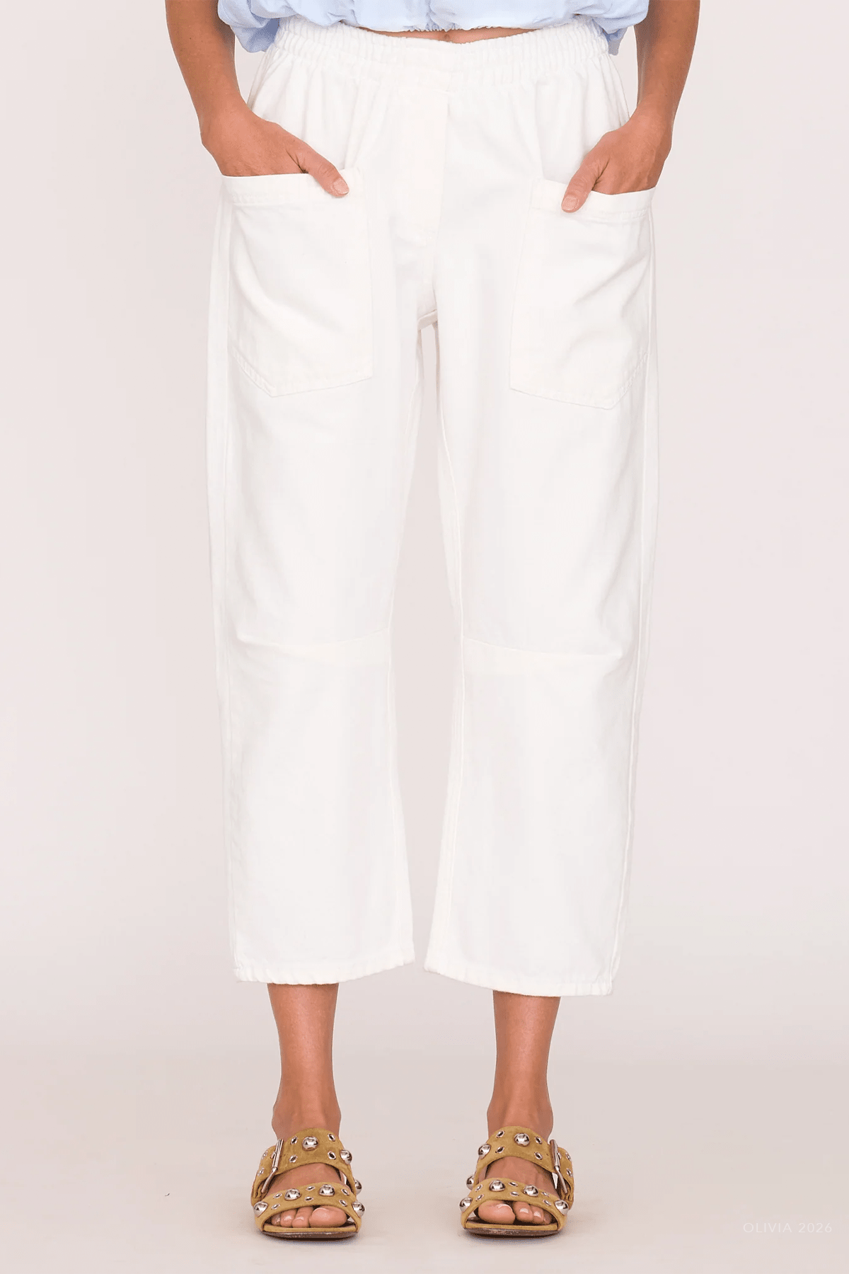Travis Pant in Washed White - shop-olivia.com