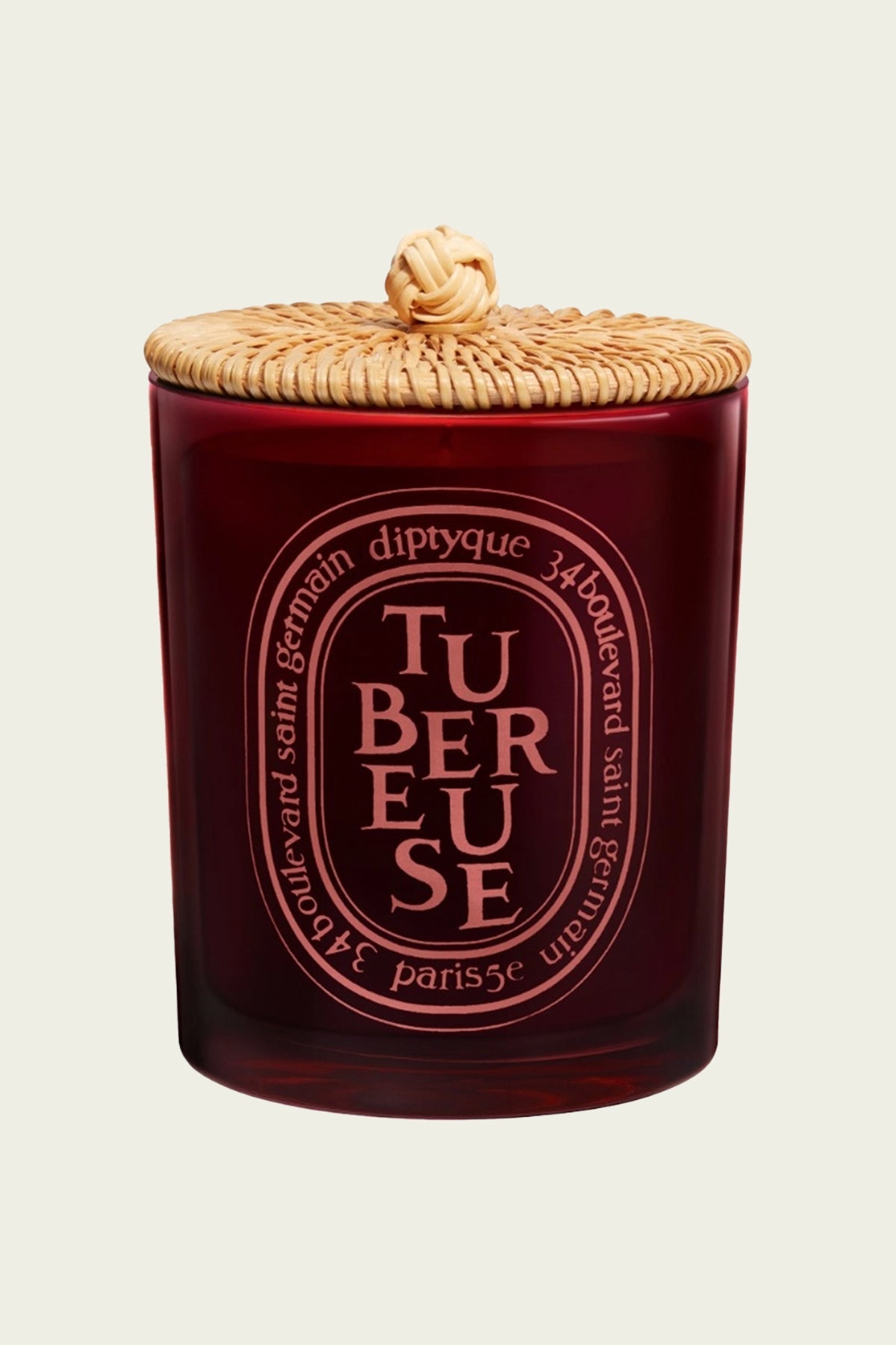 Tuberose Colored Candle with Rattan Lid - Limited Edition 2024 - shop-olivia.com