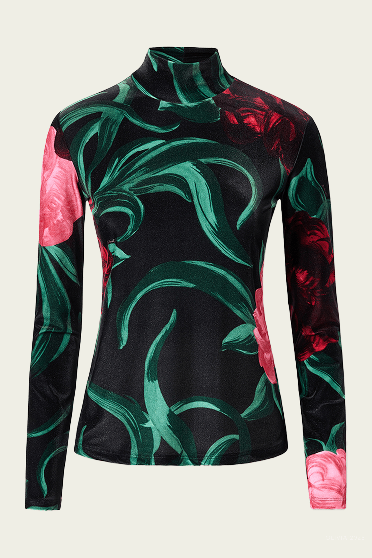 Turtleneck in Peony Black - shop - olivia.com