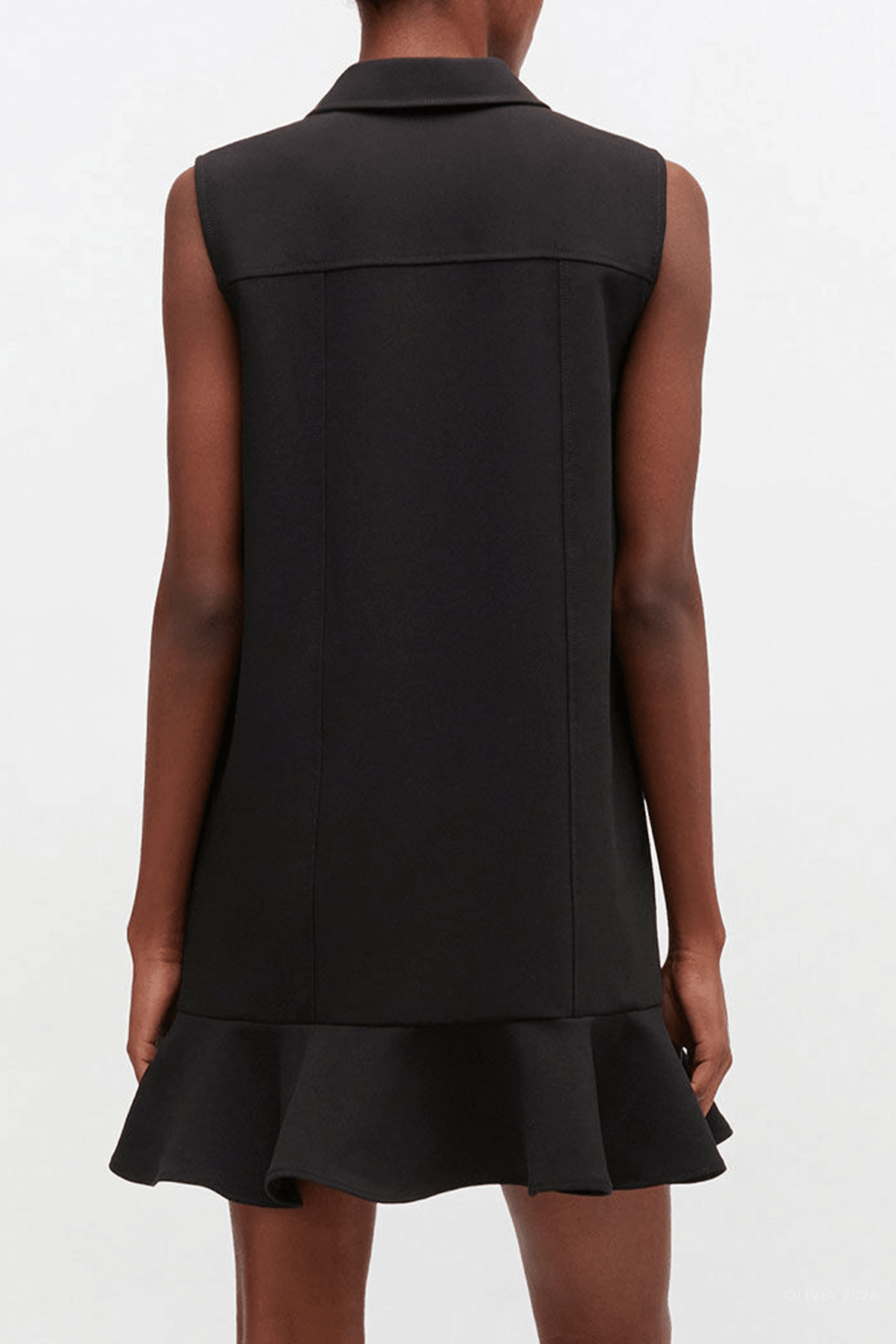 Twill Suiting Mini Dress in Black - shop - olivia.com