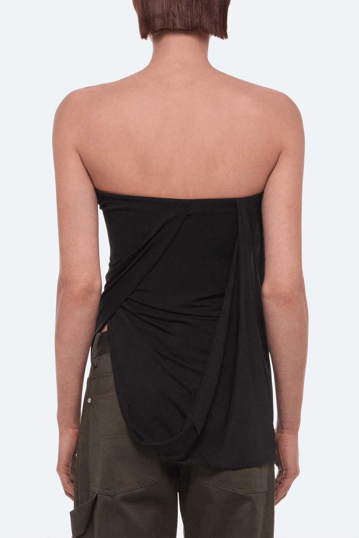 Twisted Tube Top in Black - shop-olivia.com