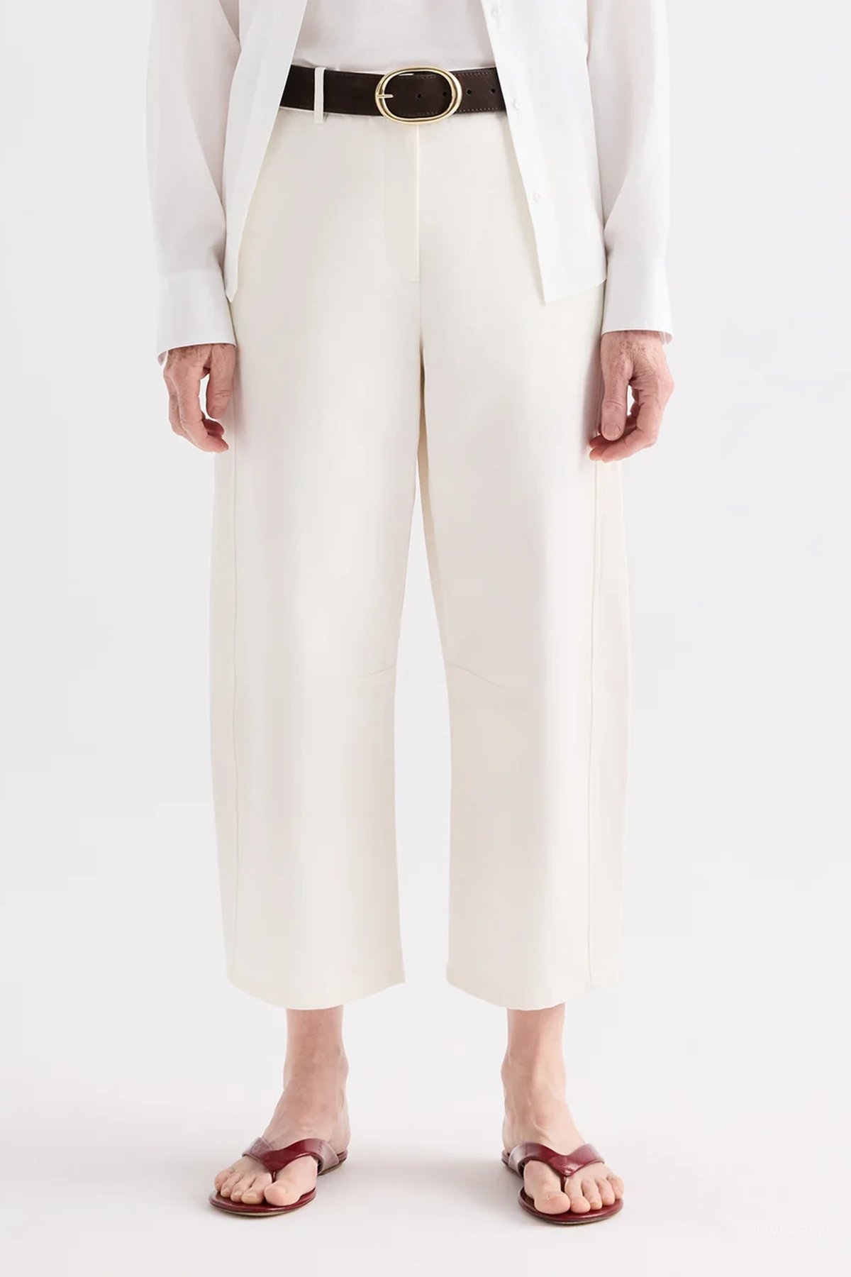Slouchy BF Trouser in Ivory