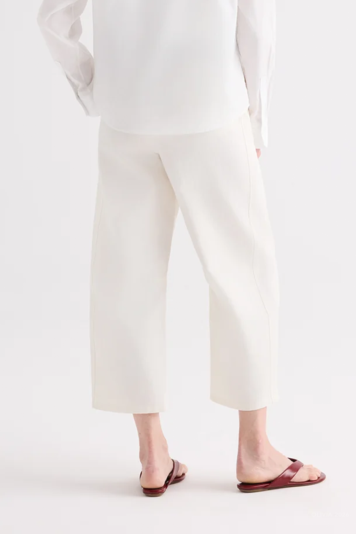 Slouchy BF Trouser in Ivory
