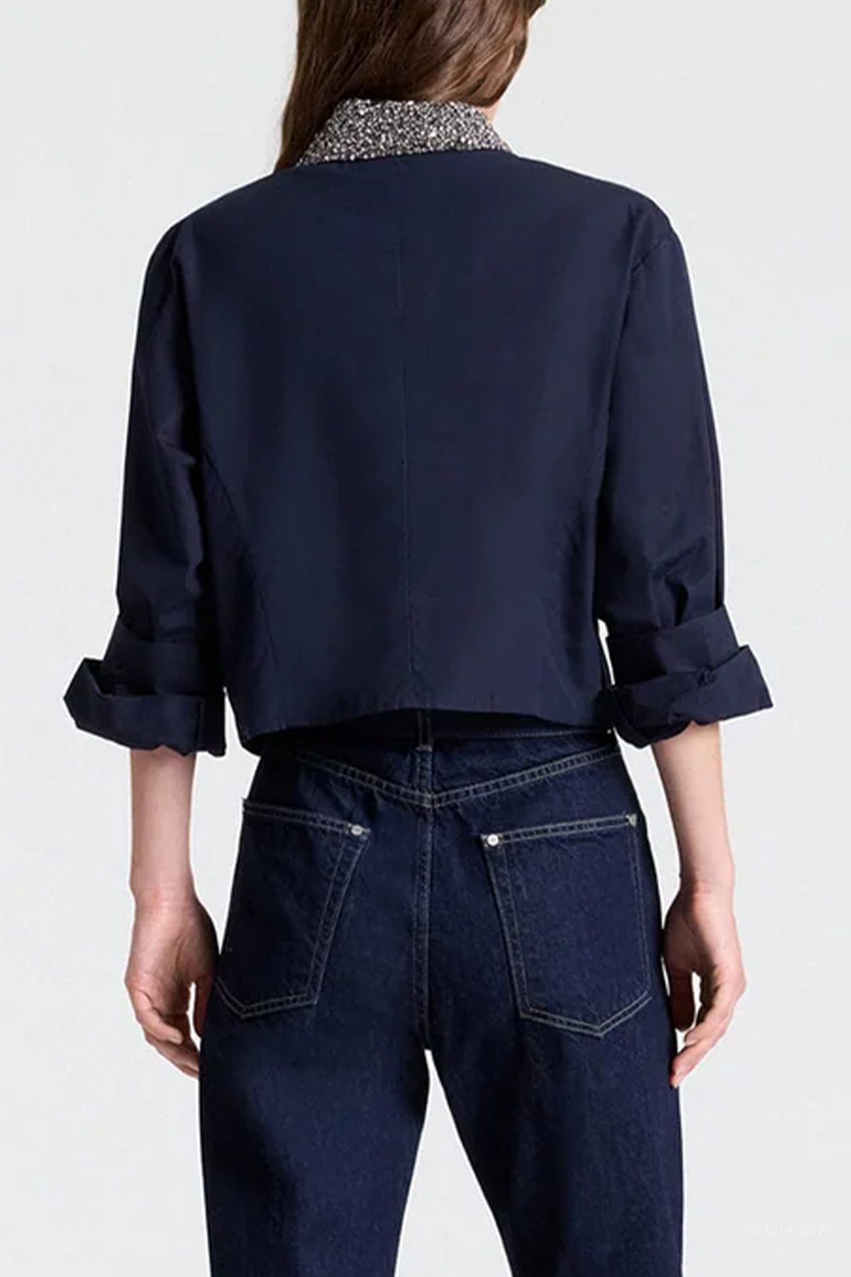 New Chapter Shirt with Crystal Collar in Midnight