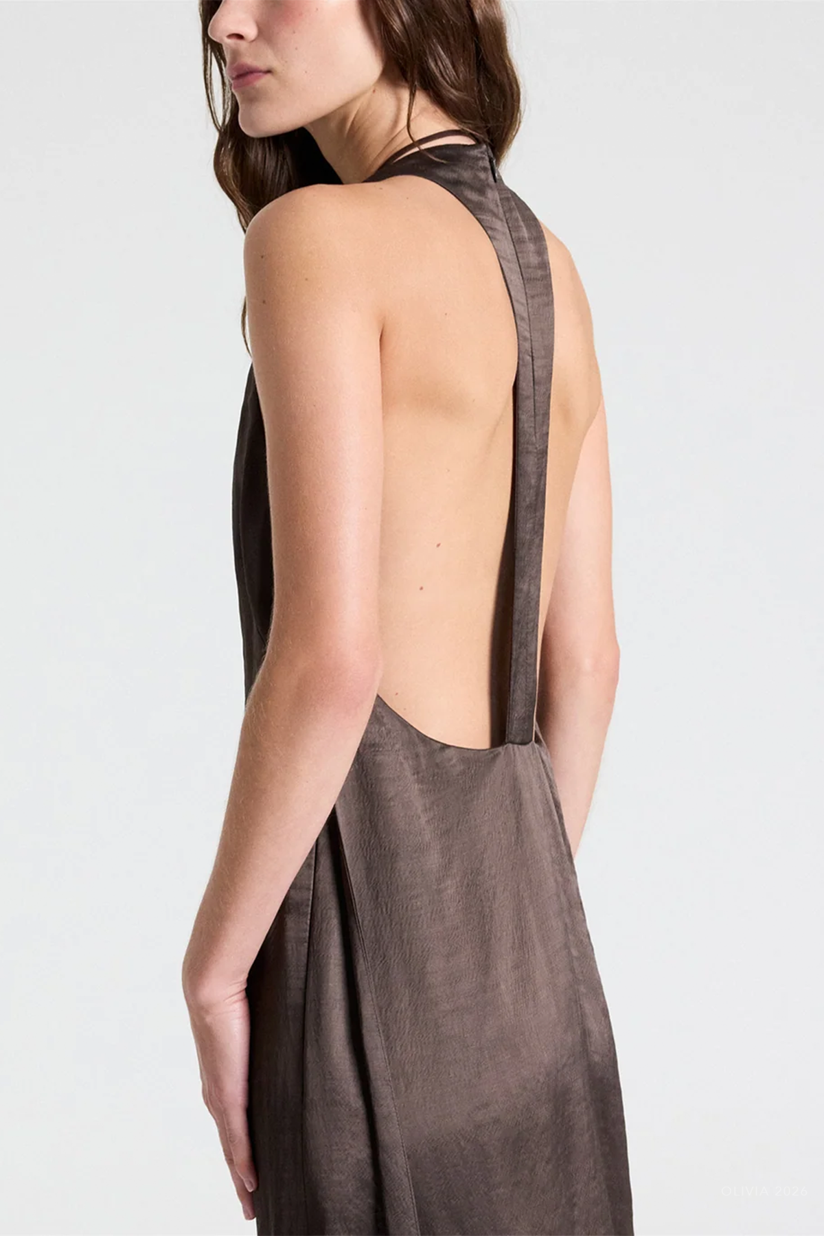T-Back Train Gown in Turkish Coffee