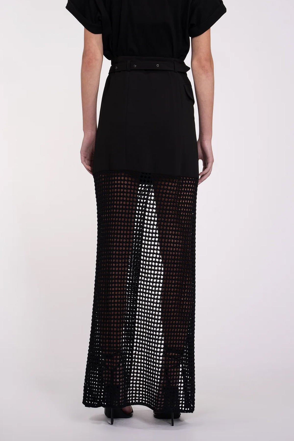 Tyra Maxi Skirt in Black - shop-olivia.com