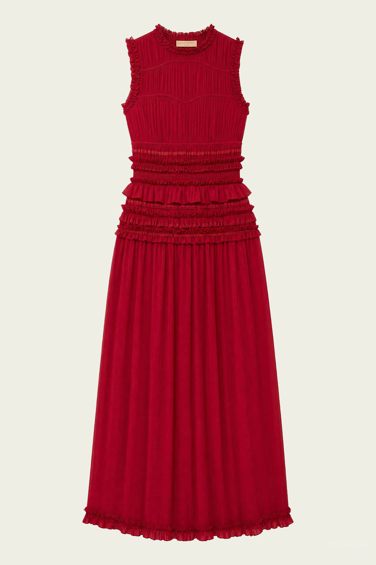 Etta Sleeveless Silk Dress in Cerise
