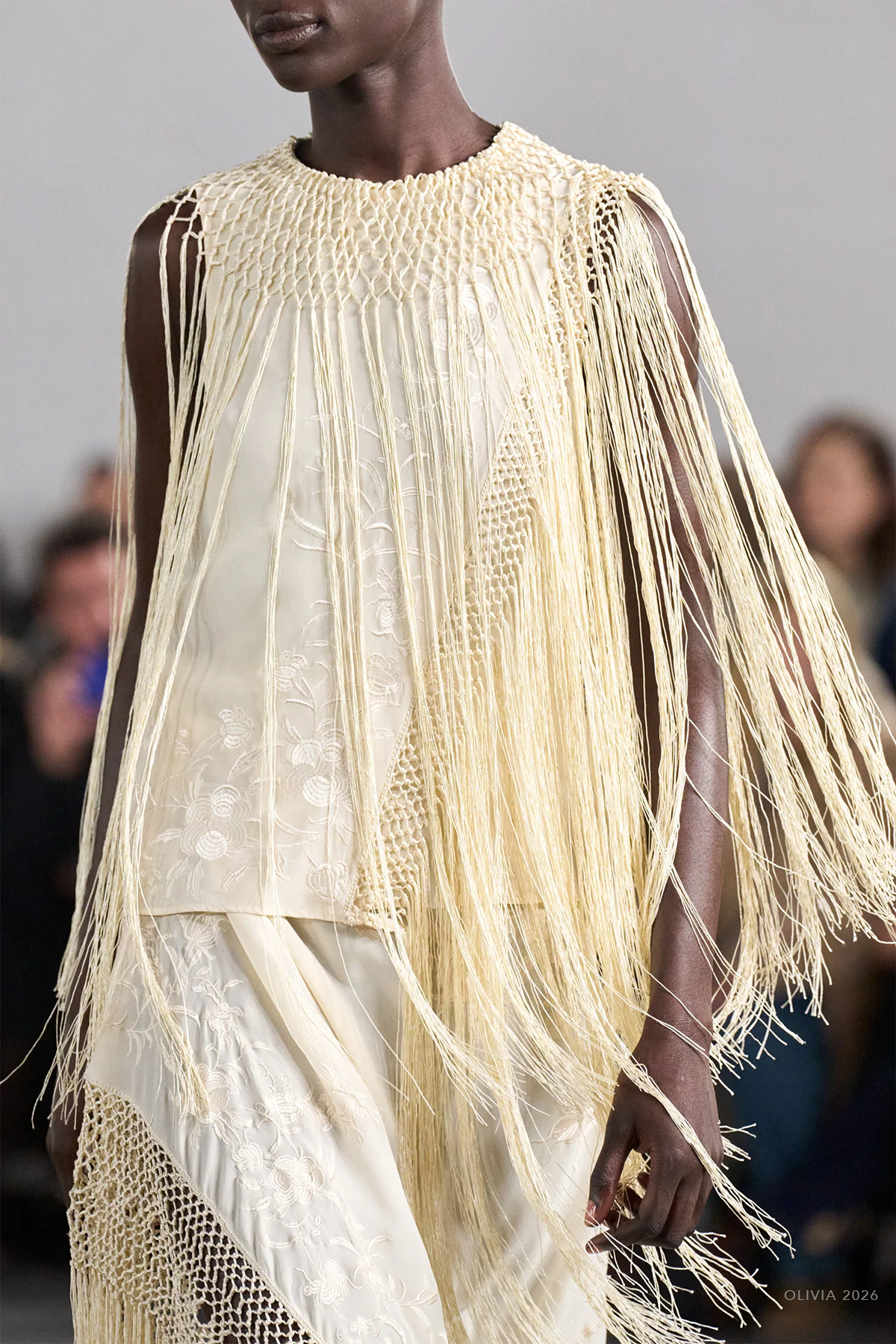 Willa Silk Fringe Top in Creme