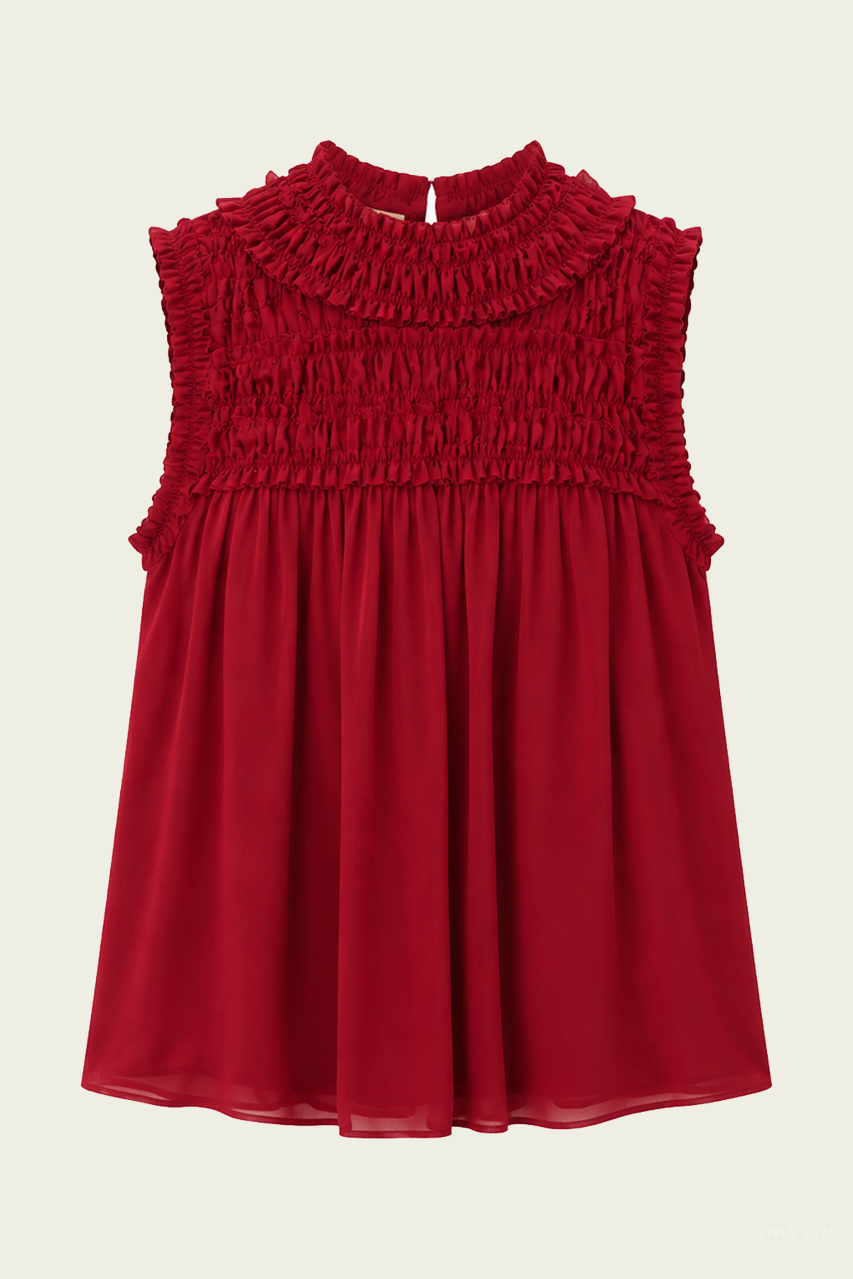 Effie Sleeveless Silk Top in Cerise