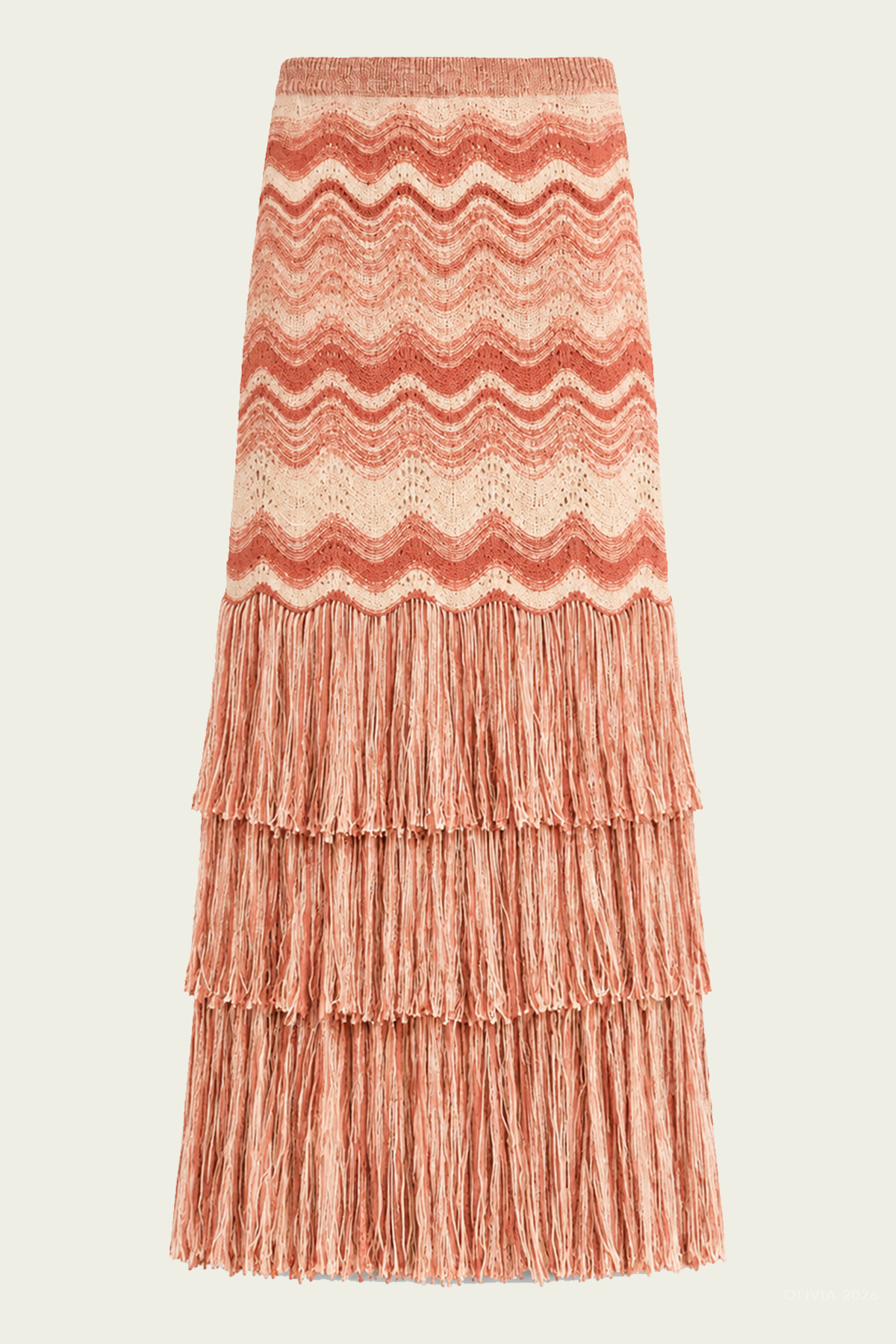 Evelina Knit Skirt in Terracotta Rose