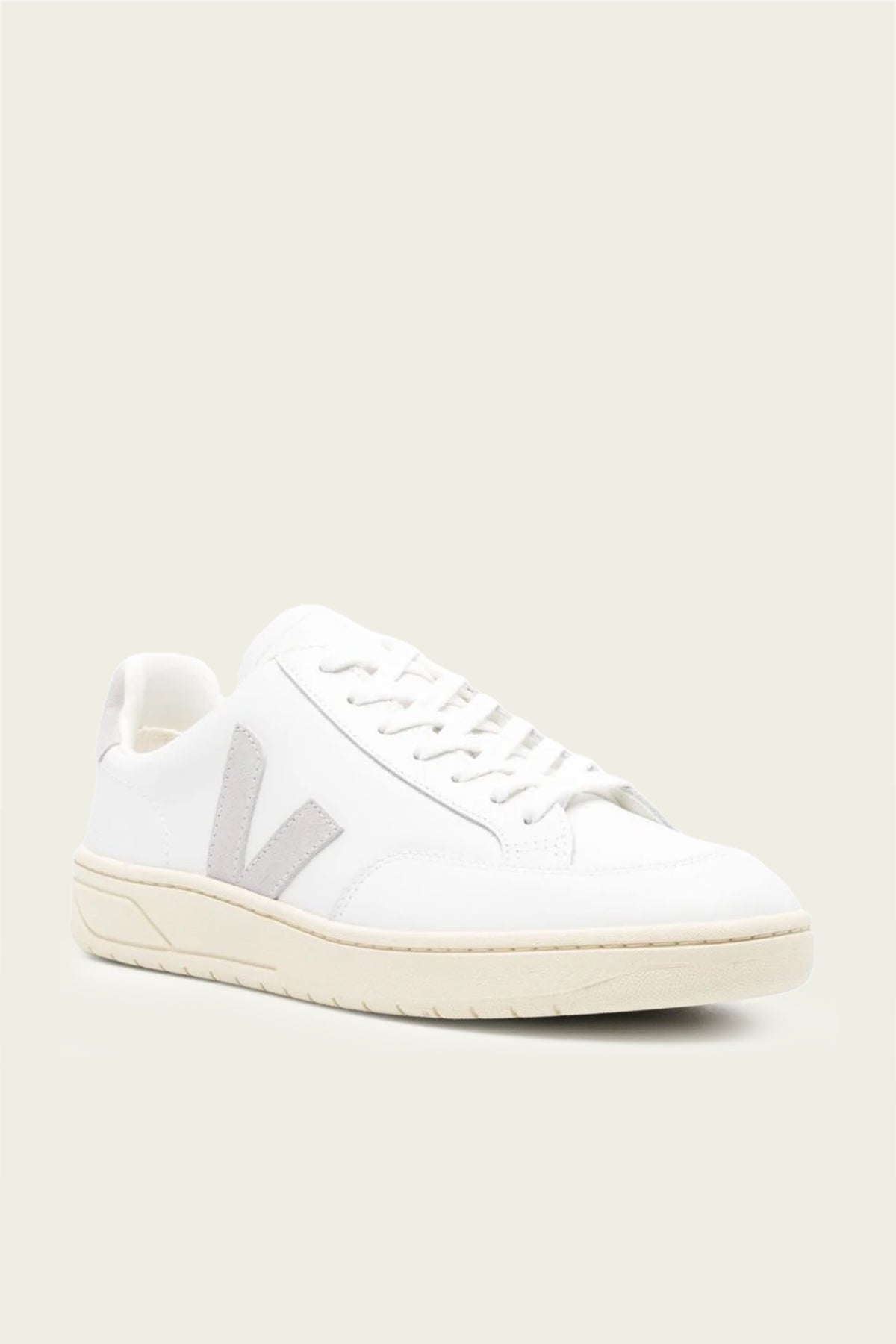 V - 12 Leather Men Sneaker in White Light Grey - shop - olivia.com