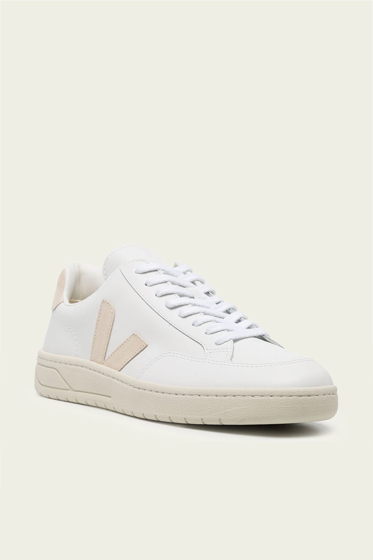 V - 12 Leather Sneaker in White Sable - shop - olivia.com