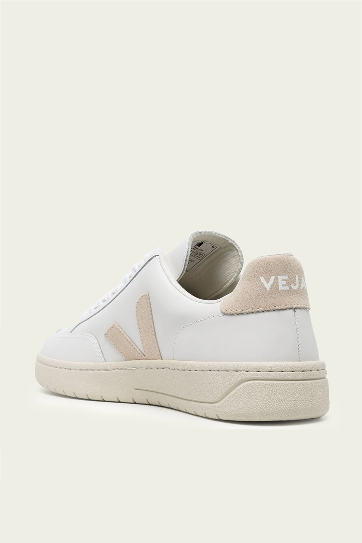 V - 12 Leather Sneaker in White Sable - shop - olivia.com