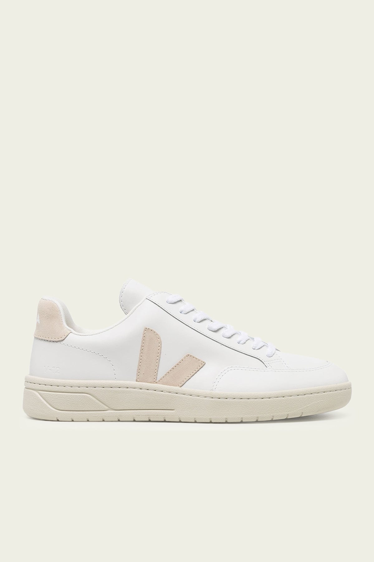 V - 12 Leather Sneaker in White Sable - shop - olivia.com