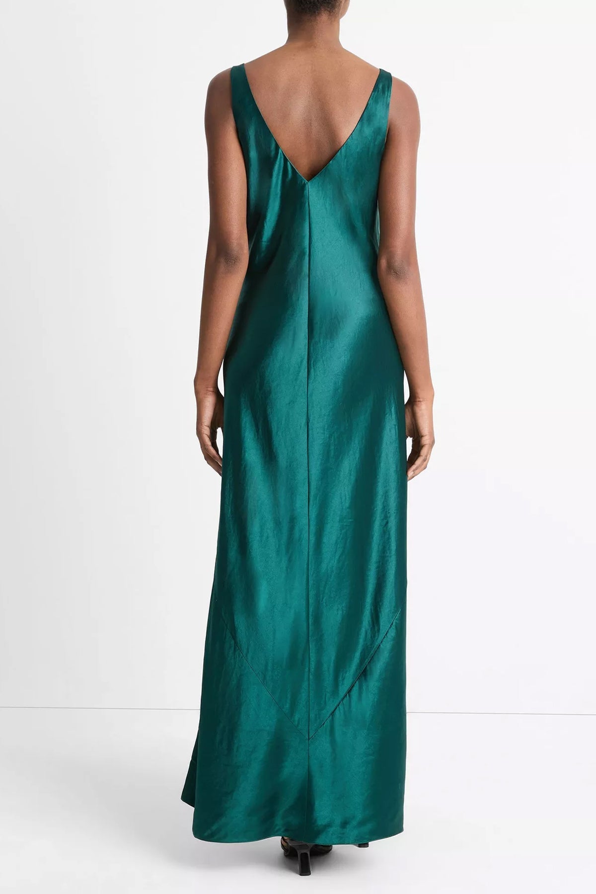 V - Neck Maxi Slip Dress in Jade Lake - shop - olivia.com