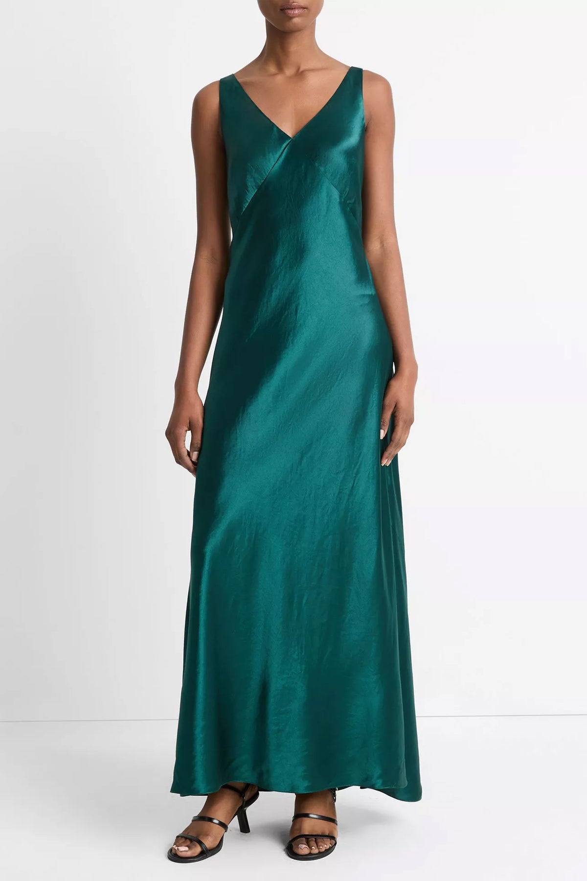 V - Neck Maxi Slip Dress in Jade Lake - shop - olivia.com