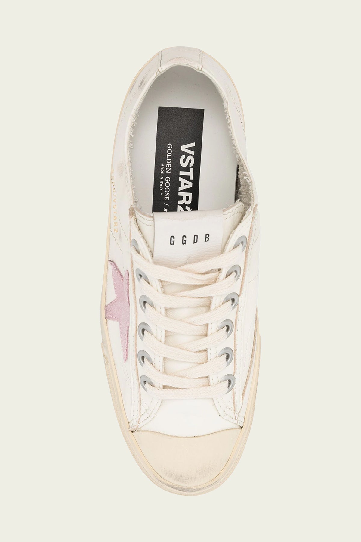 V-Star 2 Beige Antique Pink Leather Sneaker - shop-olivia.com