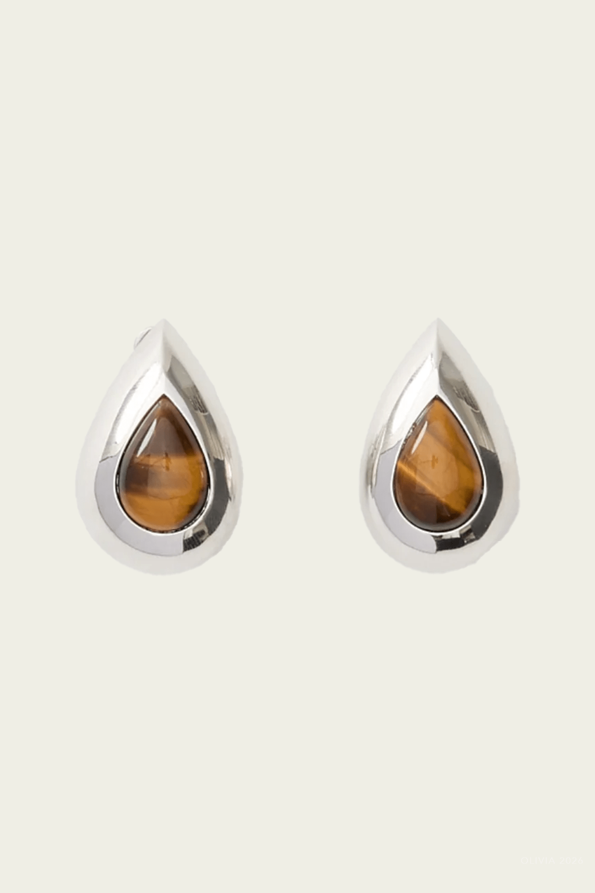 Vale Earrings in Silver Brown - shop-olivia.com