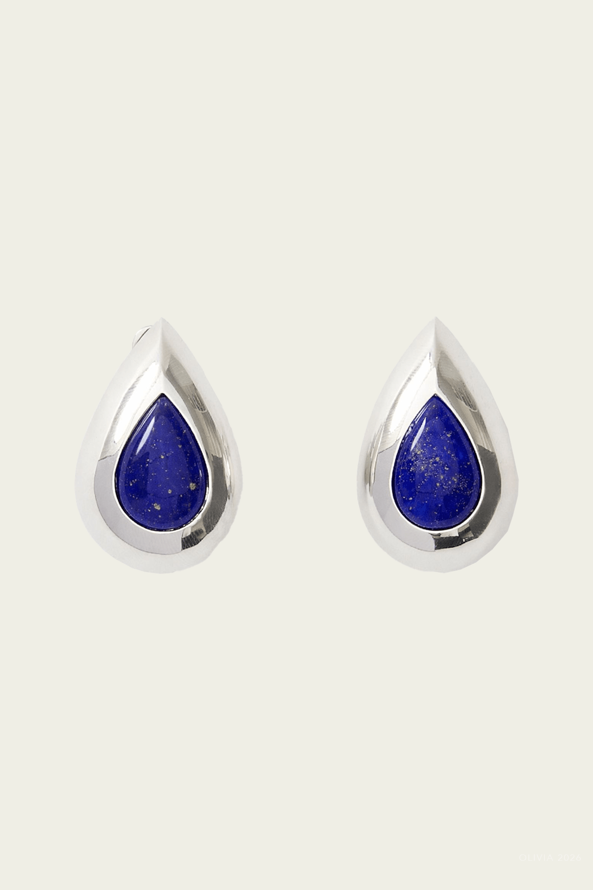 Vale Earrings in Silver Navy - shop-olivia.com