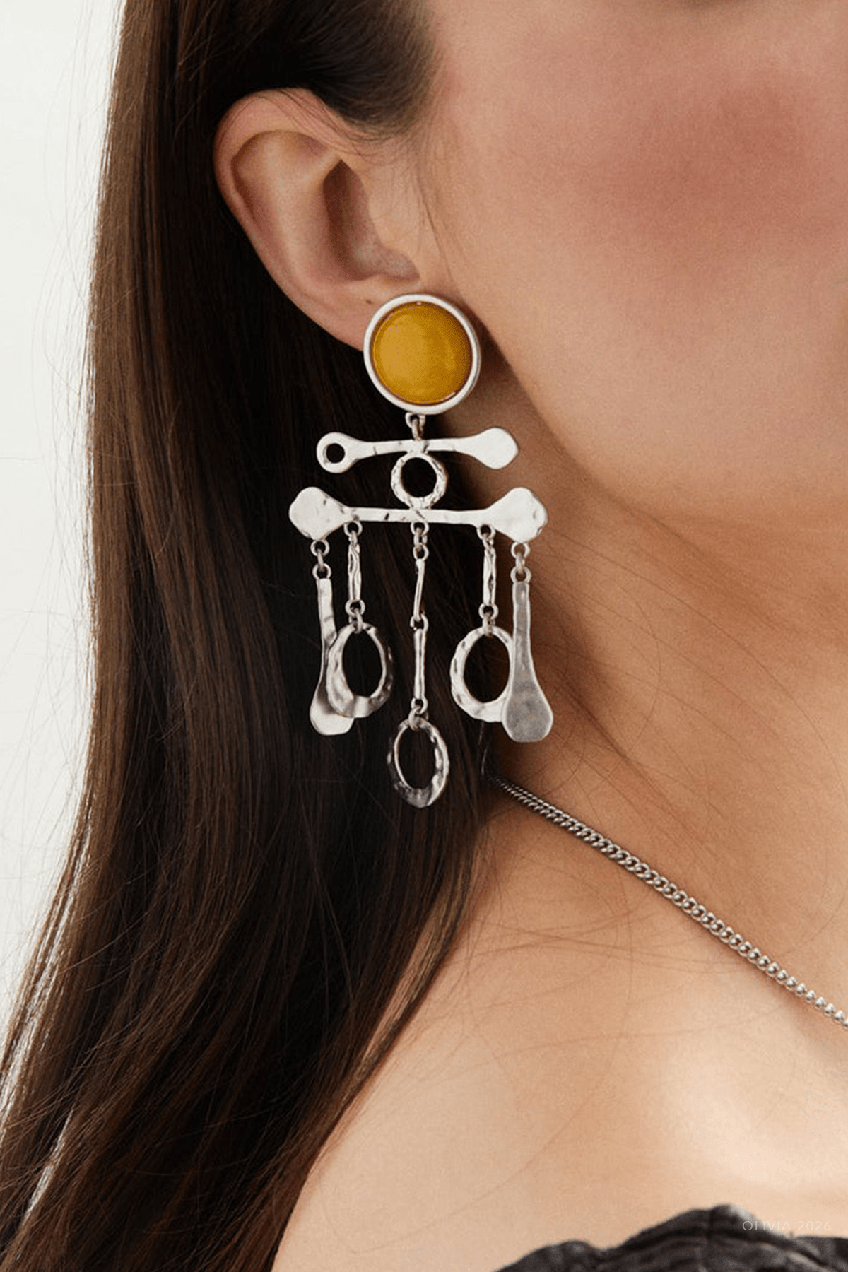Valette Earrings in Silver Yellow - shop-olivia.com