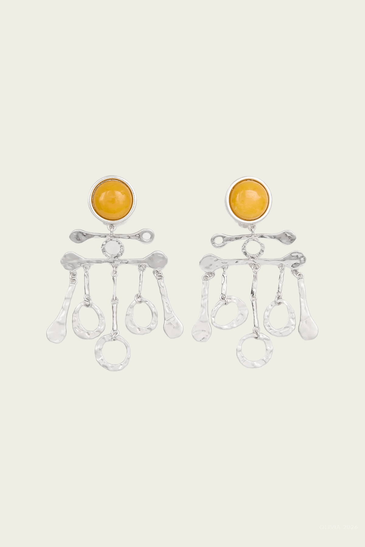 Valette Earrings in Silver Yellow - shop-olivia.com